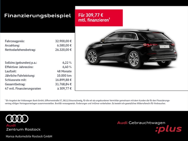 A3 Sportback TFSI 85 kW+Komfortpaket+Klima Plus+