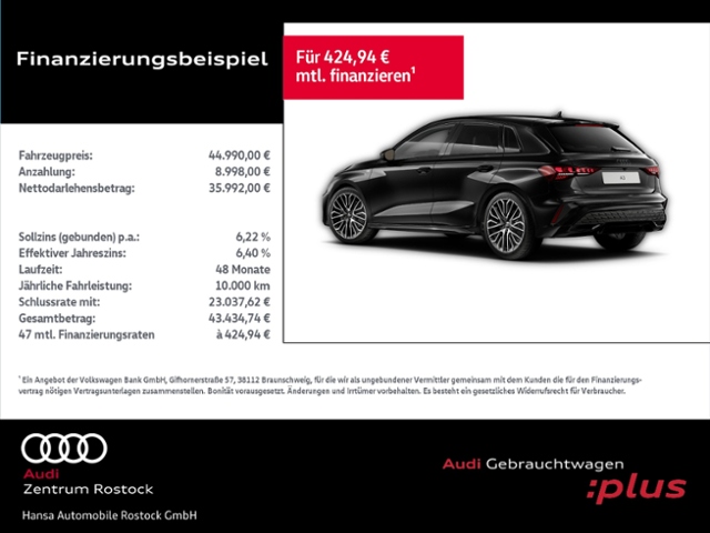A3 Sportback 35 TFSI S line+Ambiente Plus+Komfor