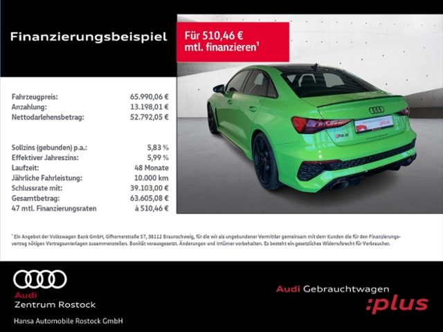RS3 Limousine 2.5 TFSI Quattro 280 km/h+Navi+Mat
