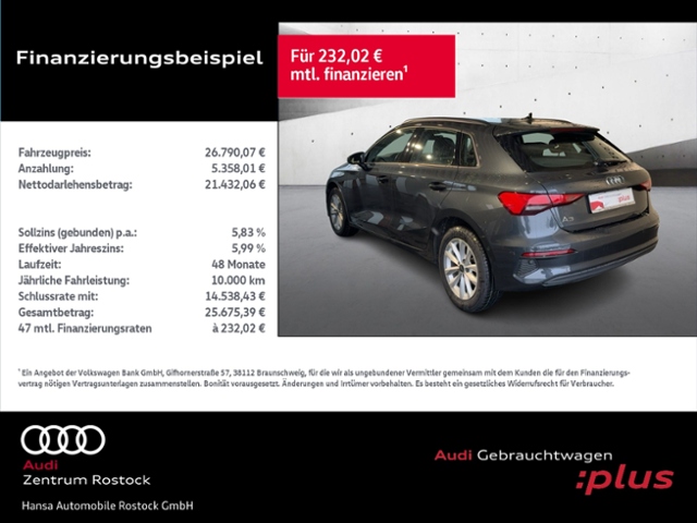 A3 Sportback 30 TDI S tronic+Navi+Led+Virt Cock+