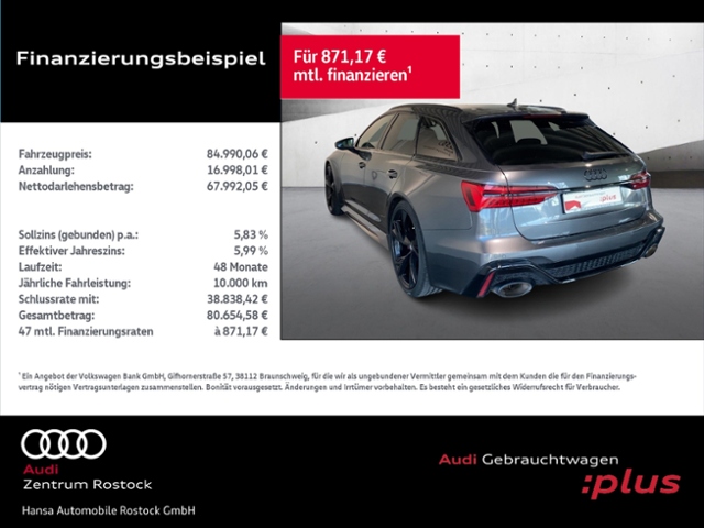 RS6 Avant 4.0 TFSI Quattro+Navi+Led+Ahk+Head Up+