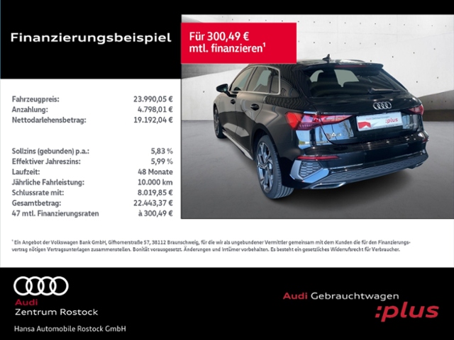 A3 Sportback e-tron 40 TFSI e S-Line+Navi+Matrix