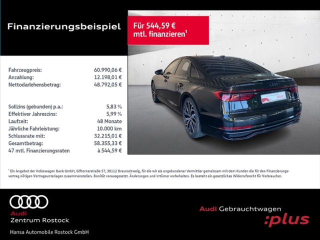 A8 55 TFSI Quattro S-Line+Navi+Matrix+Hud+Lhz+Ma
