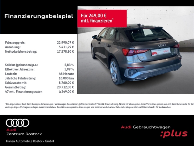A3 Sportback e-tron 40 TFSI e S-Line+Navi+Led+Ca