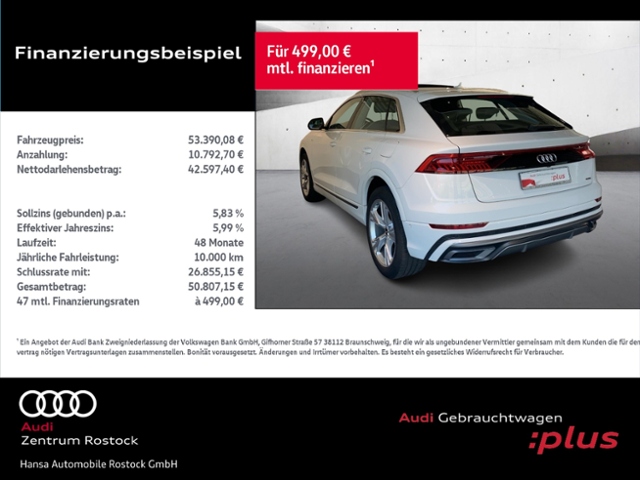 Q8 55 TFSI e Quattro S-Line+Navi+Led+Head Up+Air
