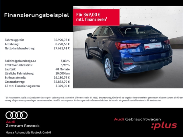 Q3 Sportback 45 TFSI e S tronic+Navi+Led+Ahk+Vir