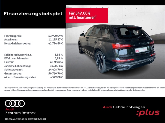 Q7 50 TDI Quattro S-Line+Navi+Matrix+Ahk+Hud+Lhz